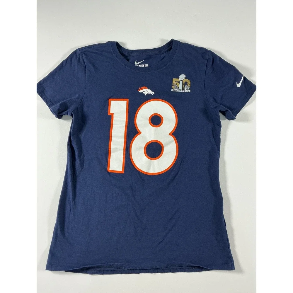 Nike Denver Broncos Peyton Manning #18 Super Bowl 50 Women's Size M